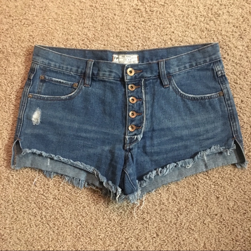 Free people mid-rise denim shorts